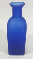 Beautiful 7 1/2" Tall Square Frosted Cobalt Blue Glass Cork Top Bottle - Treasure Valley Antiques & Collectibles