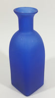 Beautiful 7 1/2" Tall Square Frosted Cobalt Blue Glass Cork Top Bottle - Treasure Valley Antiques & Collectibles