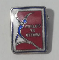 Vintage 1978 World Figure Skating Championships Ottawa, Canada Small Enamel Pin Sports Collectible - Treasure Valley Antiques & Collectibles