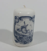 Delft Blue Holland Windmill Decor 3" Tall Wax Candle Unused - Like New - Treasure Valley Antiques & Collectibles