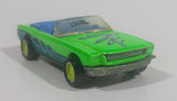 1990 Hot Wheels California Customs '65 Ford Mustang Convertible Fluorescent Green Die Cast Toy Car Vehicle - Opening Hood - Treasure Valley Antiques & Collectibles