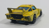 Vintage VHTF Unknown Brand Porsche 935 Devil Fire Yellow Die Cast Toy Race Car Vehicle - Made in Hong Kong - Treasure Valley Antiques & Collectibles