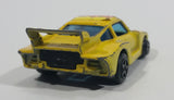 Vintage VHTF Unknown Brand Porsche 935 Devil Fire Yellow Die Cast Toy Race Car Vehicle - Made in Hong Kong - Treasure Valley Antiques & Collectibles