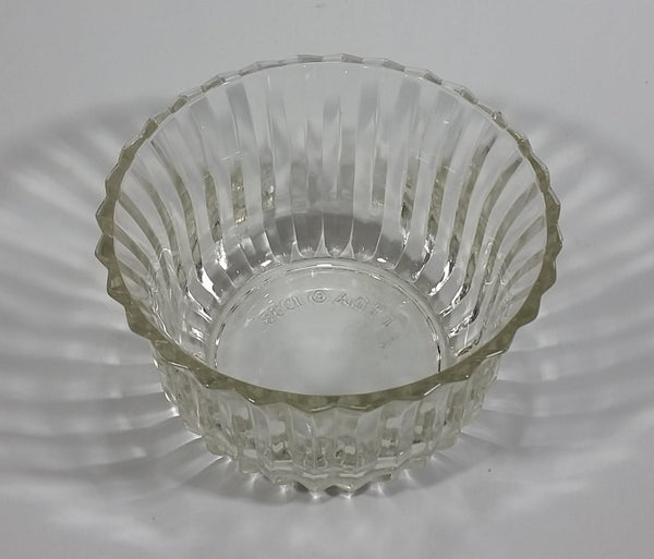 1986 FTDA Candy Sweets Fluted Scalloped Clear Glass 3 1/2" Tall Dish - Treasure Valley Antiques & Collectibles