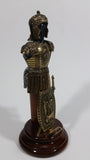 Vintage Decorative Roman Centurion I Century Metal Soldier Armour Statue on Wood Base Made in Spain - Treasure Valley Antiques & Collectibles