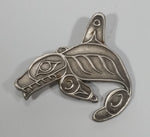 Pacific Northwest Aboriginal Orca Killer Whale Metal Necklace Pendant - Treasure Valley Antiques & Collectibles