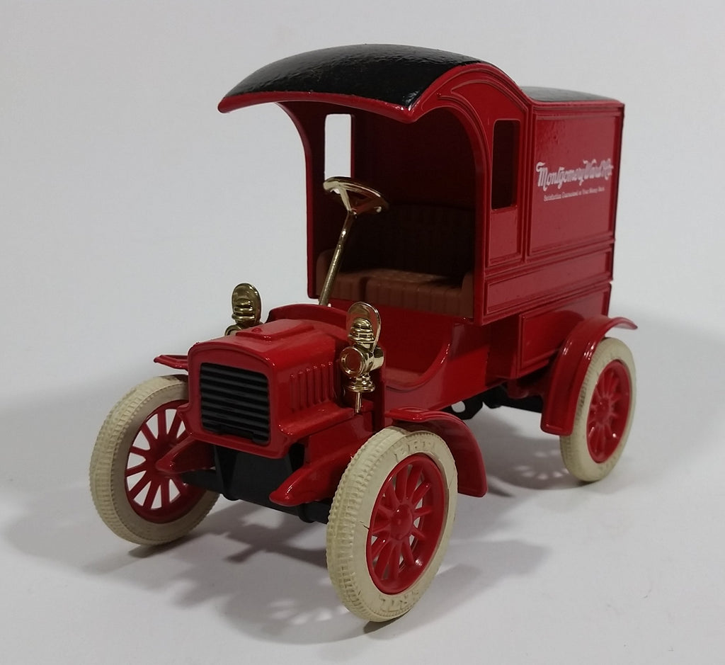 Vintage Ertl Montgomery Ward 1905 Ford Delivery Coin Bank Red 1 25 Sca 