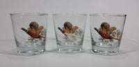 Set of 3 Vintage Libbey Pheasant Hunting Game Bird Gold Rimmed 5" Rocks Glasses - Treasure Valley Antiques & Collectibles