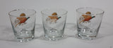 Set of 3 Vintage Libbey Pheasant Hunting Game Bird Gold Rimmed 5" Rocks Glasses - Treasure Valley Antiques & Collectibles