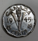 1945 Canada 5 Cents George VI Victory Canadian Nickel Coin - Treasure Valley Antiques & Collectibles