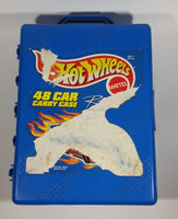 1998 Hot Wheels 48 Car Carrying Case Blue Plastic Container (Sticker Peeled) - Treasure Valley Antiques & Collectibles