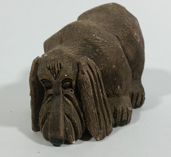Vintage Artesania Rinconada Style Brown Hound Dog Clay Pottery Figurine - Treasure Valley Antiques & Collectibles