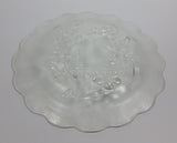 Flower Floral Decor Clear Frosted Embossed Glass 7" Dinner Plate - KIG Indonesia - Treasure Valley Antiques & Collectibles