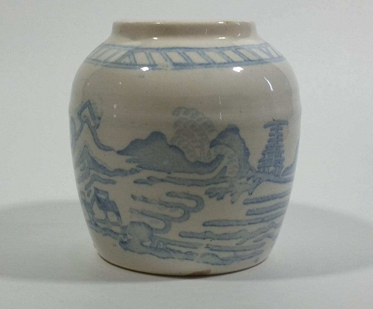 Vintage White and Blue Eastern Style Dragon, Water, Countryside Heavy ...