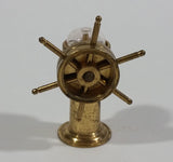 Vintage Miniature Tiny Little Brass Working Compass Captain's Ship Wheel Boating Nautical Sailing Collectible - Treasure Valley Antiques & Collectibles