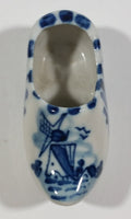 Vintage Hand Painted Delft Blue Colour Dutch Windmill Shoe Clog Decorative Collectible Ceramic Ornament - Treasure Valley Antiques & Collectibles