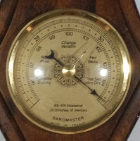 Vintage Baromaster Weather Station Barometer Thermometer Wooden Wall Hanging Made in France - Treasure Valley Antiques & Collectibles