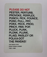 Vintage 1987-88 San Diego Zoo Giant Panda Exhibit "Please Do Not" Souvenir Sign