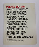 Vintage San Diego Wild Animal Park "Please Do Not" Souvenir Sign - Treasure Valley Antiques & Collectibles