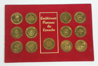 1967 Shell Oil Canada Coat of Arms and Flower Emblems 18K Gold Plated Coin Medallion Collectibles In Blue/Red Velvet - Treasure Valley Antiques & Collectibles