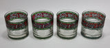 Set of 4 Vintage Collectible Coca-Cola Coke Soda Pop Beverage Red Green Stained Glass Cups - Treasure Valley Antiques & Collectibles