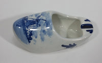 Delft Blauw Holland Hand Painted Dutch Windmill Decor 4 1/2" Ceramic Clog Shoe Ash Tray - Treasure Valley Antiques & Collectibles