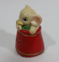 Vintage Cute Circus Elephant Ceramic Pencil Sharpener - Treasure Valley Antiques & Collectibles