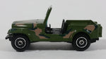 Vintage 1980s Yatming Jeep CJ7 Army Green Camouflage Die Cast Toy Car Vehicle
