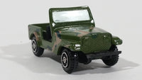 Vintage 1980s Yatming Jeep CJ7 Army Green Camouflage Die Cast Toy Car Vehicle