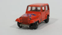 Vintage Jeep CJ-7 Orange Die Cast Toy Car Vehicle with Opening Hood Made in Hong Kong - Treasure Valley Antiques & Collectibles