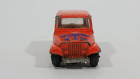 Vintage Jeep CJ-7 Orange Die Cast Toy Car Vehicle with Opening Hood Made in Hong Kong - Treasure Valley Antiques & Collectibles