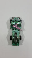 1993 Hot Wheels Speed Demons Zombot Chrome Green Blue With Pink Gun Die Cast Toy Car Soldier Robot Vehicle