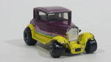 1991 Matchbox Model A Ford Burgundy Plum and Yellow MB55 Die Cast Toy Antique Classic Car Vehicle - USA only