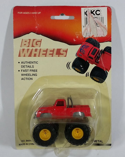 VHTF KC Big Wheels Red Monster Truck No. B601-2 Die Cast Toy Car Vehicle In Package - Treasure Valley Antiques & Collectibles