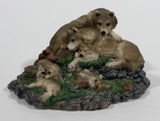 Highly Detailed 1998 LS Living Stone Inc Wolf Wolves Family With Pups Resin Sculpture - Treasure Valley Antiques & Collectibles