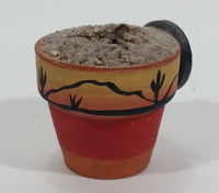 1997 Arizona New Mexico Desert Style Painted Pottery Planter Fridge Magnet Collectible Signed - Treasure Valley Antiques & Collectibles