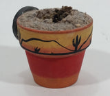 1997 Arizona New Mexico Desert Style Painted Pottery Planter Fridge Magnet Collectible Signed - Treasure Valley Antiques & Collectibles