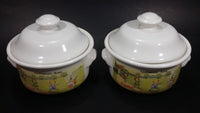 1996 Westwood Campbell's Kid's Ceramic Soup Bowls With Lids and Handles Set of 2 - Treasure Valley Antiques & Collectibles