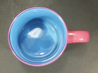 Disney's Mickey Mouse Cartoon Character Pink Fuchsia with Blue Inside Ceramic Coffee Mug - Treasure Valley Antiques & Collectibles