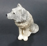 Wolf Sitting and Looking Around Light Weight Resin Animal Figurine 4 1/4" Tall - Treasure Valley Antiques & Collectibles