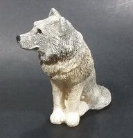 Wolf Sitting and Looking Around Light Weight Resin Animal Figurine 4 1/4" Tall - Treasure Valley Antiques & Collectibles