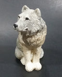 Wolf Sitting and Looking Around Light Weight Resin Animal Figurine 4 1/4" Tall - Treasure Valley Antiques & Collectibles