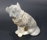 Wolf Sitting and Looking Around Light Weight Resin Animal Figurine 4 1/4" Tall - Treasure Valley Antiques & Collectibles