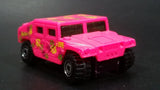 1996 Hot Wheels Mod Bod Humvee Bright Pink Peace Love Die Cast Toy SUV Car Vehicle - Treasure Valley Antiques & Collectibles