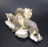 Wolf Pack of 3 Wolves on Snow Covered Rocks Decorative Resin Sculpture Figurine Made in China - Treasure Valley Antiques & Collectibles