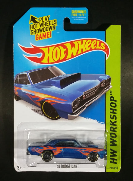 2014 Hot Wheels HW Workshop '68 Dodge Dart Navy Blue Die Cast Toy Muscle Car Vehicle - New in Package Sealed - Treasure Valley Antiques & Collectibles