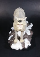 Wolf Howling On Snow Covered Rocks Heavy Resin Sculpture - 7" Tall - Treasure Valley Antiques & Collectibles