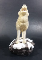 Wolf Howling On Snow Covered Rocks Heavy Resin Sculpture - 7" Tall - Treasure Valley Antiques & Collectibles
