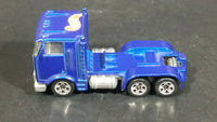 1997 Hot Wheels Race Team II Ramp Truck Semi Tractor Metalflake Blue Die Cast Toy Car Rig Vehicle - Treasure Valley Antiques & Collectibles