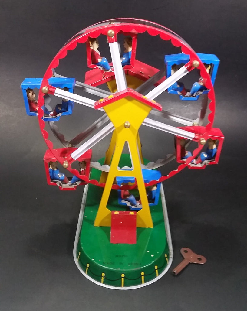 Vintage Tin Wind Up Ferris Wheel Toy Fair Ride Collectible Working